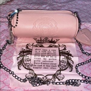 Juicy Couture BARBIE PINK BABY PINK LEATHER MINI BARREL BAG RARE PRINCESS Y2K